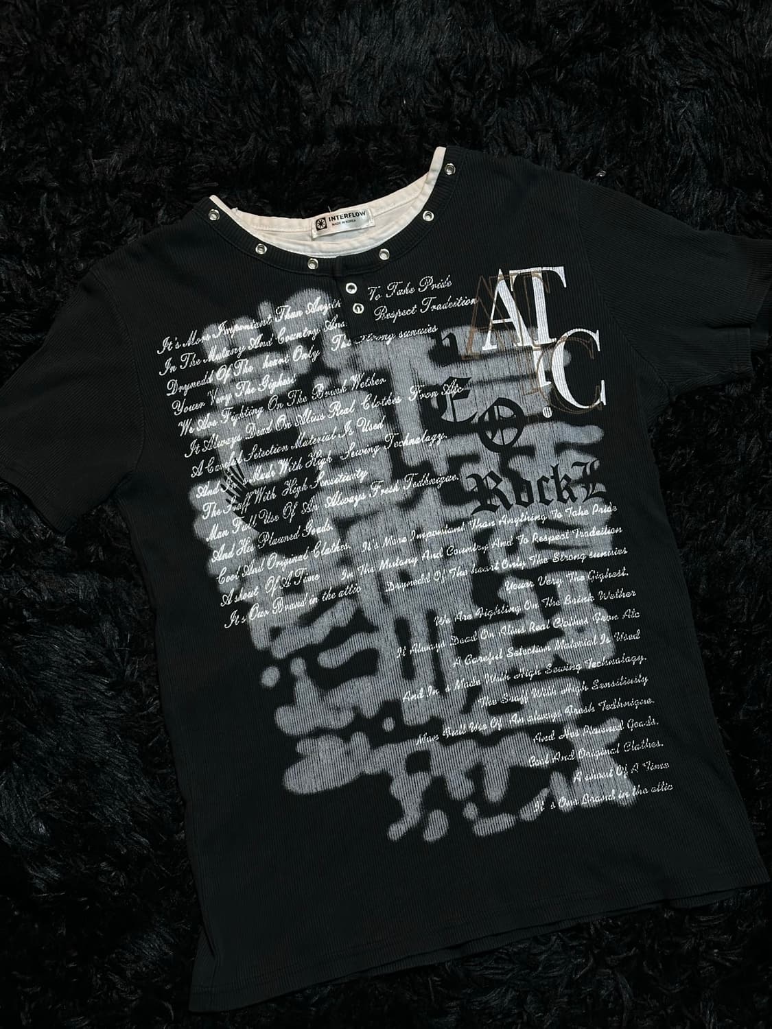 Black lettering short-sleeved 상품이미지1