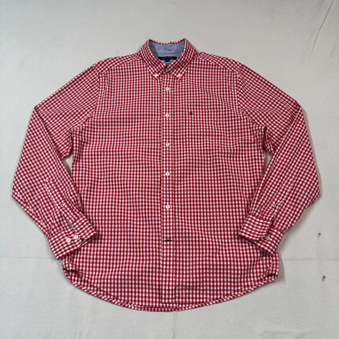 M) 타미힐피거 클래식핏 레드 깅엄 체크 셔츠 상품이미지1