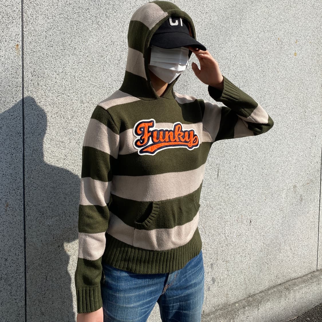 🧶 'Funky' 스트라이프 후드 니트 상품이미지4