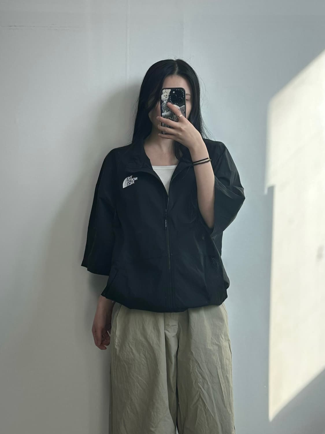 노스페이스 블랙 하프 바람막이 자켓 상품이미지1