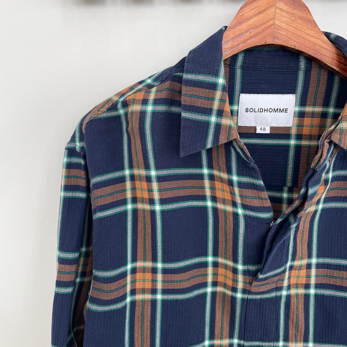 솔리드옴므 체크 쿼터 버튼 셔츠 상품이미지3