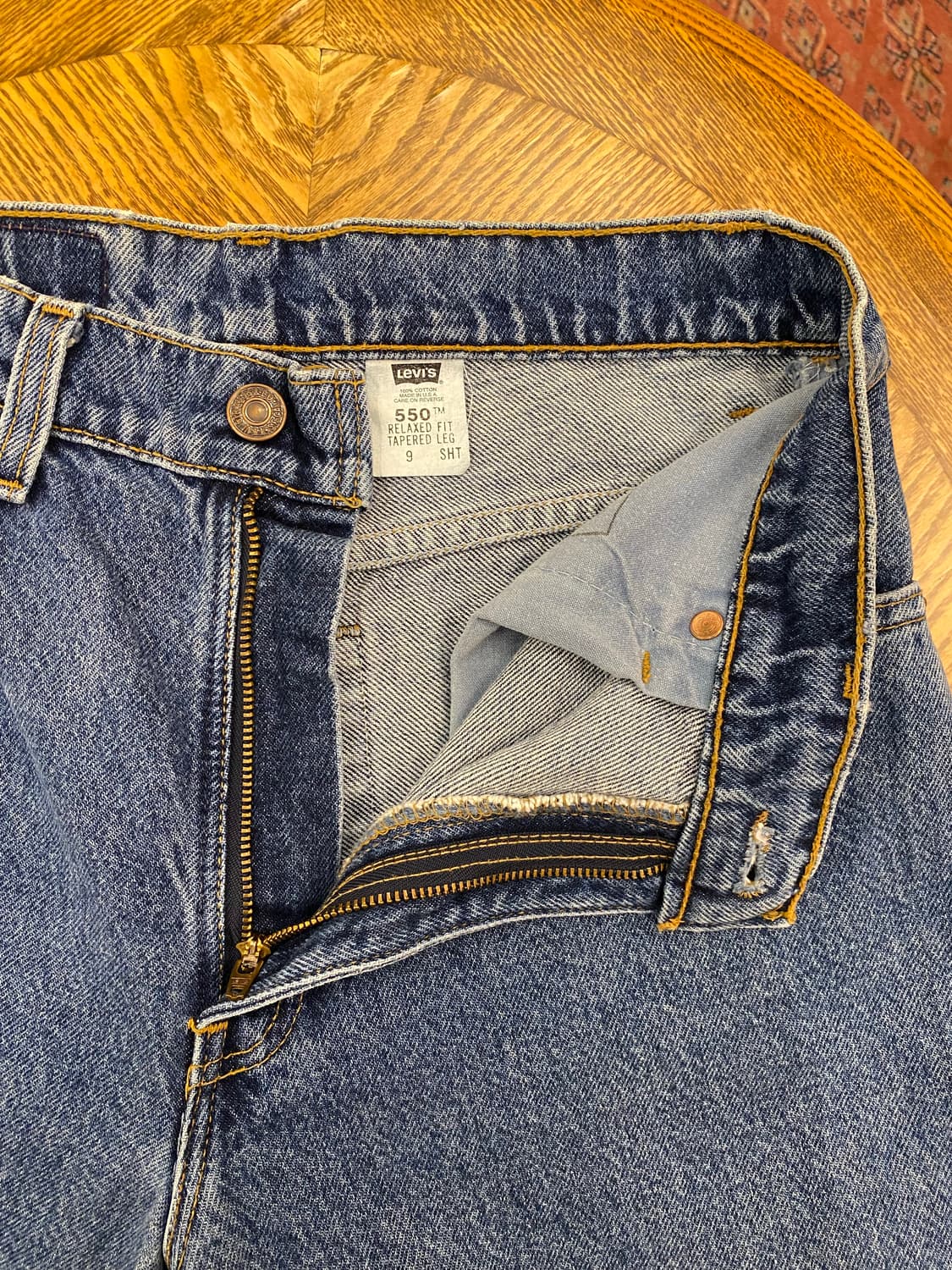 90s USA 리바이스 550 테이퍼드진 진청바지 상품이미지7