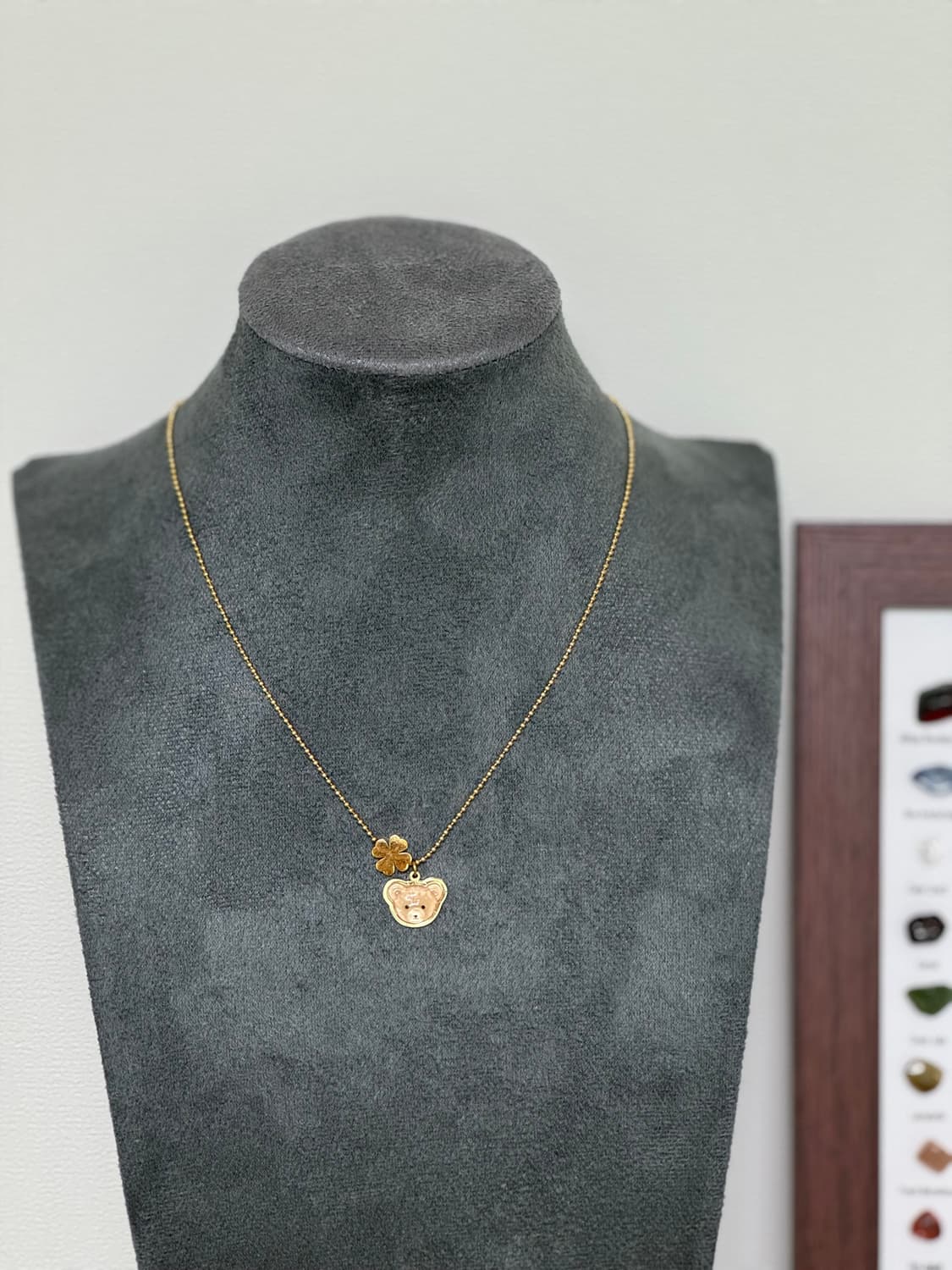 내외국인 인기최고🧡 테디베어 클로버 목걸이🧸🍀 상품이미지6