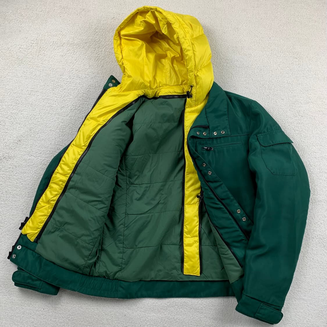 프레드페리 자수로고 레이어링 폴리쉘 다운 점퍼 그린  상품이미지4