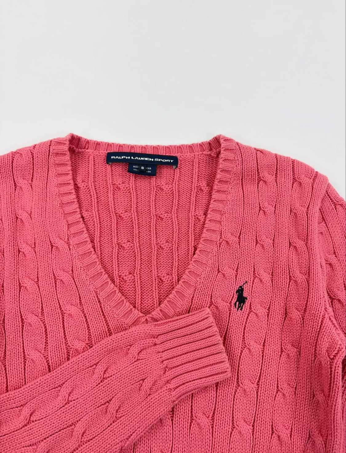 폴로 랄프로렌 여성 꽈배기 브이넥 니트  상품이미지2