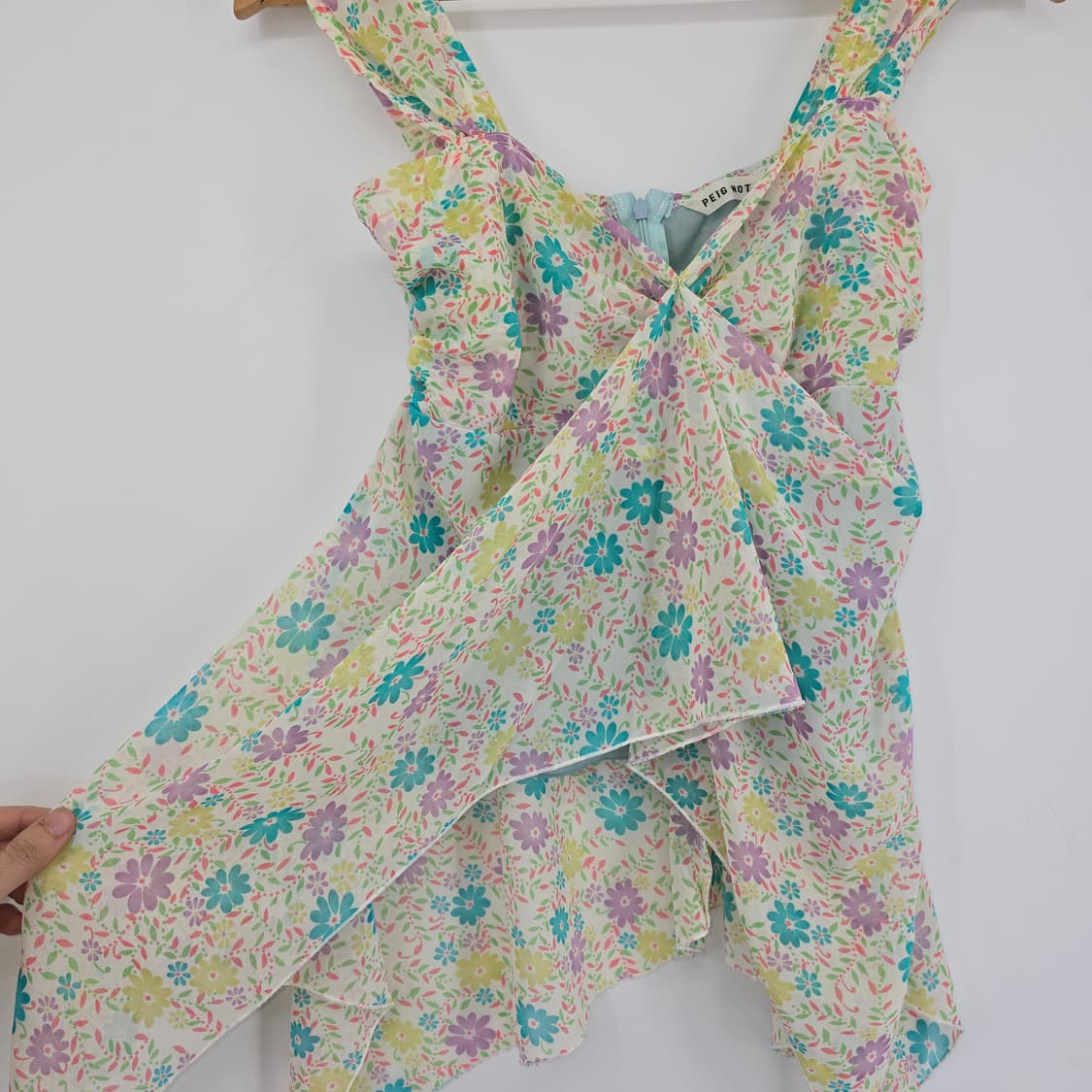 일본 빈티지 플라워 리본 페프 블라우스 (감성룩) 상품이미지3