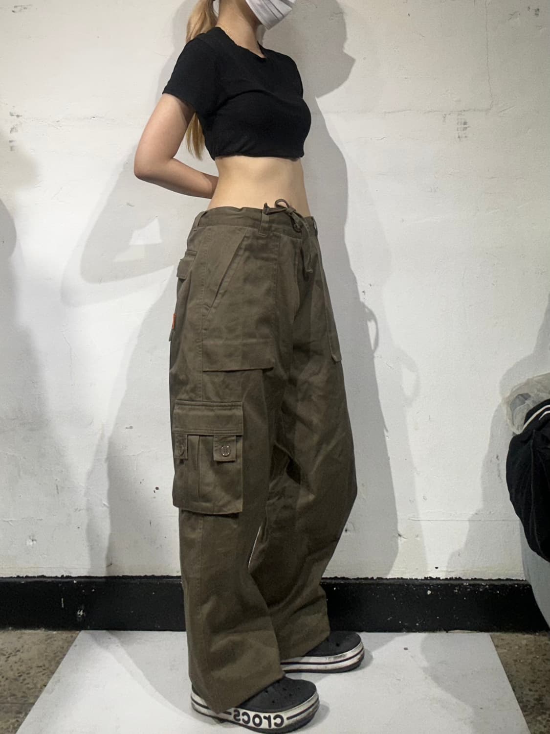빈티지 Lacr 올리브 카키 와이드 멀티 포켓 팬츠 XL 상품이미지1
