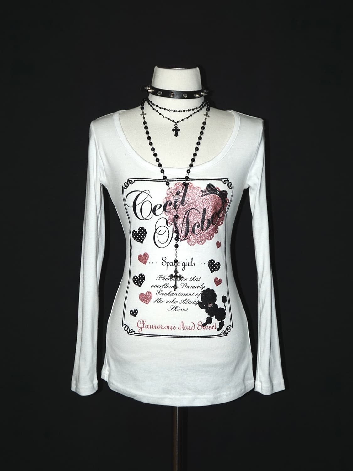 [cecil mcbee] y2k glitter graphic t  상품이미지1