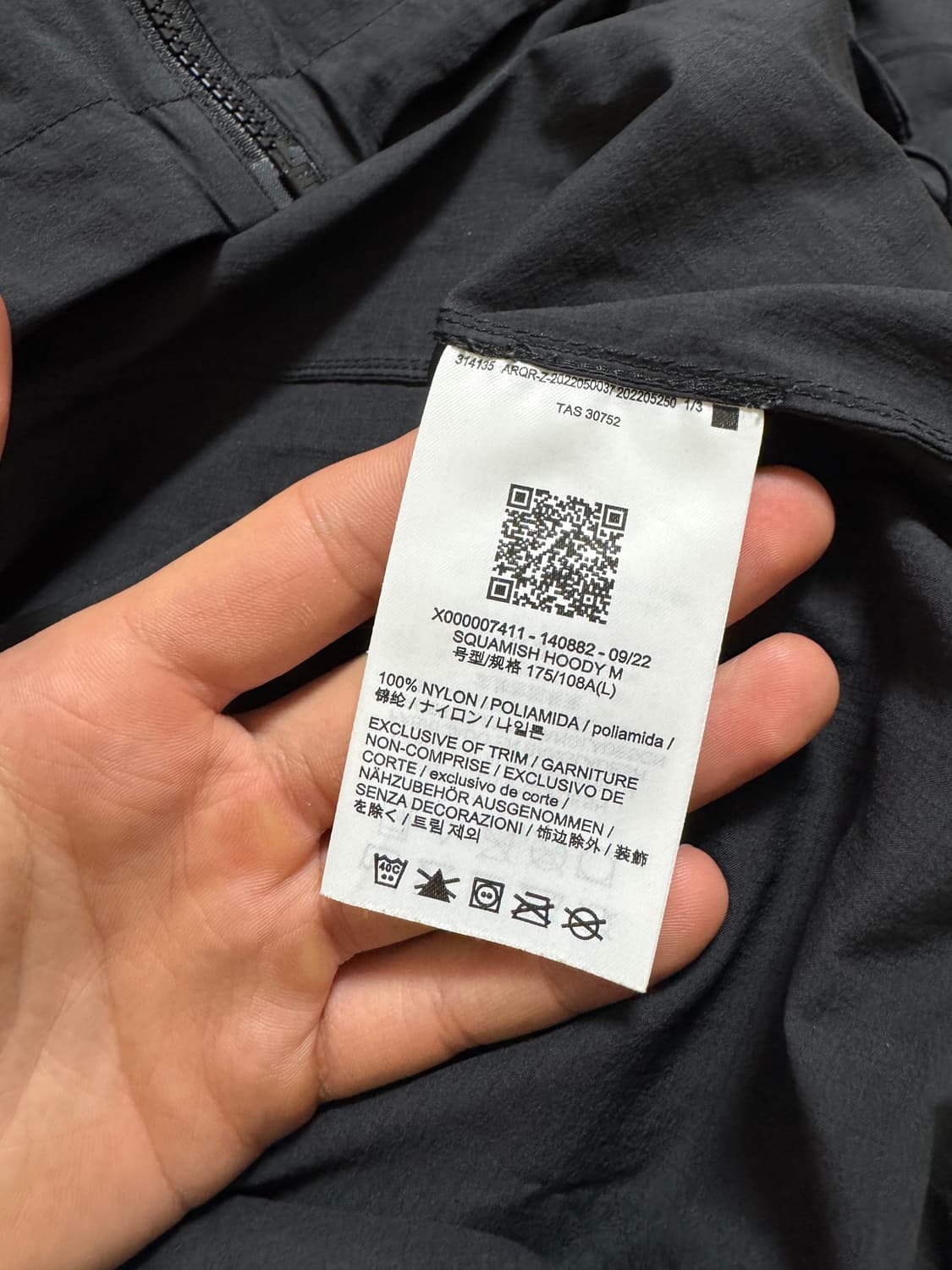 (SS급) 아크테릭스 스쿼미시 후디 블랙 L 상품이미지10