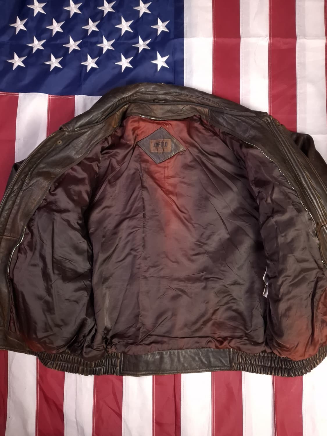 90's 일본판 ZUFLOLO 리얼레더 봄버 자켓 상품이미지9