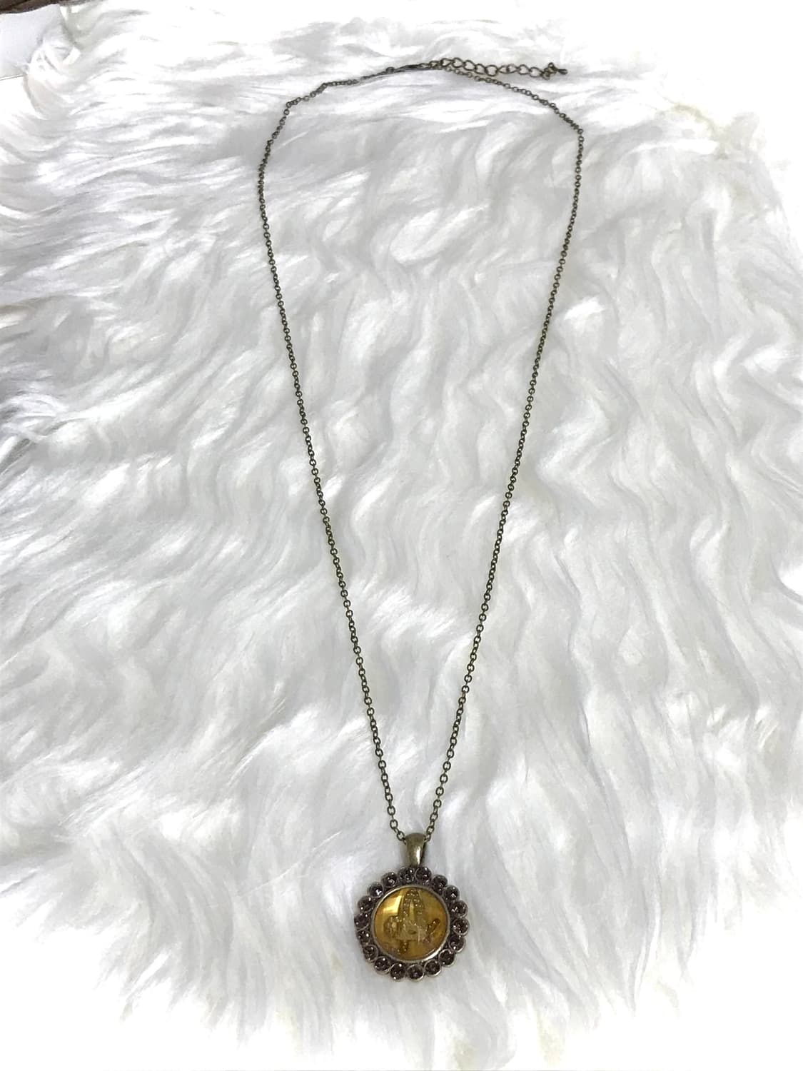 빈티지 헤이세이 갸루 엔틱 골드 롱 드롭 체인 목걸이 상품이미지2