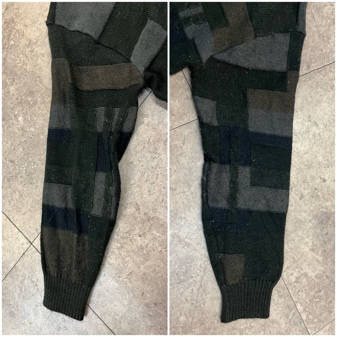 빈티지 패치워크 니트 그린 L #csz2743 상품이미지8