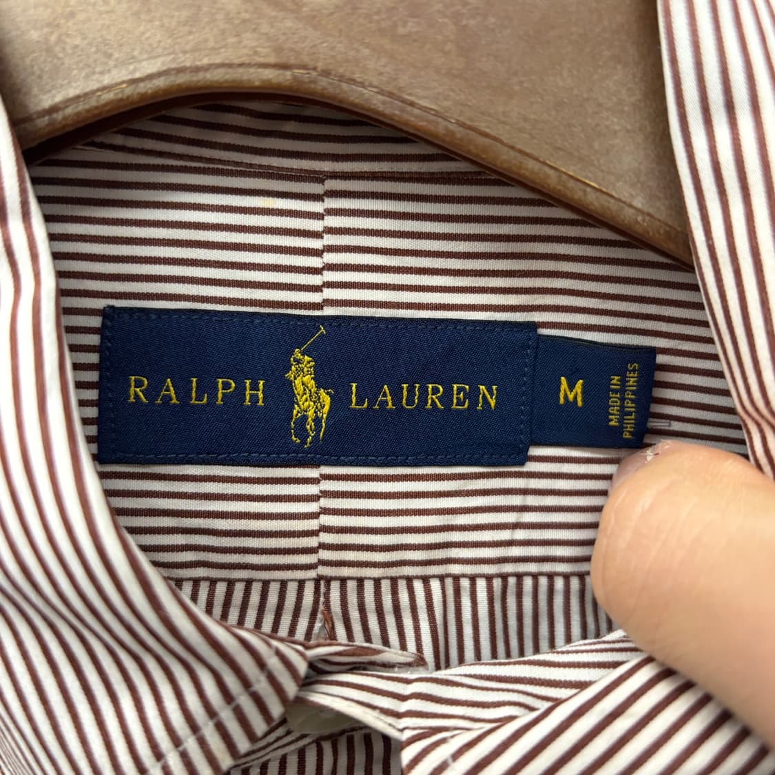 폴로 랄프로렌 신형라벨 마이크로 스트라이프 옥스포드 셔츠 브라운 N332 상품이미지7