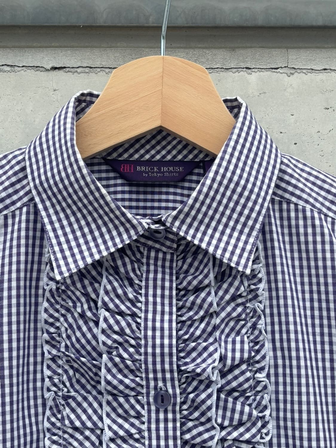 Japanese Frill Check Blouse 상품이미지3