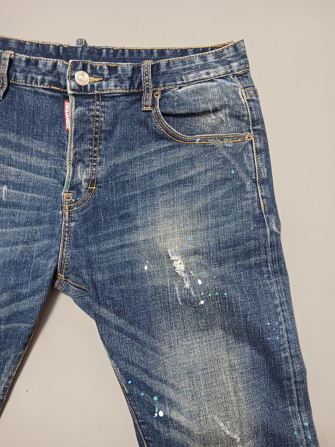 [32] 디스퀘어드2 멀티페인팅 덧댐 슬림진 청바지 상품이미지4