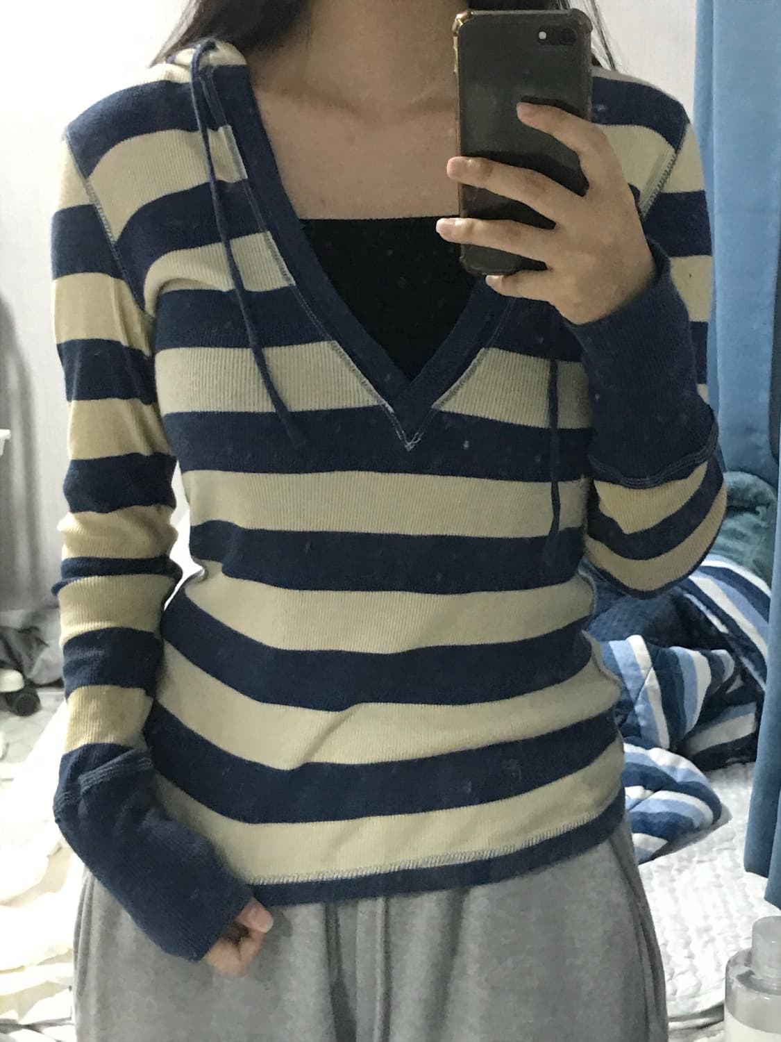 (무배) 폴로 진스 단가라 네이비 브이넥 니트 상품이미지3