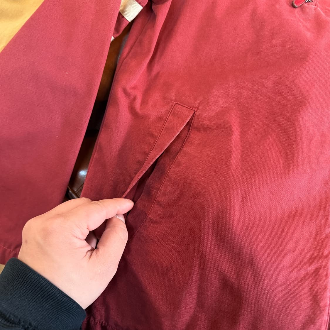 던힐  포르투갈 생산 버건디 람포 지퍼 사양 라이더 자켓 상품이미지5