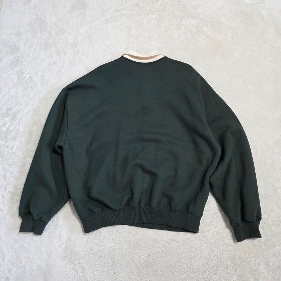 (L)퍼스텝 기모 카라 맨투맨 카키 상품이미지3