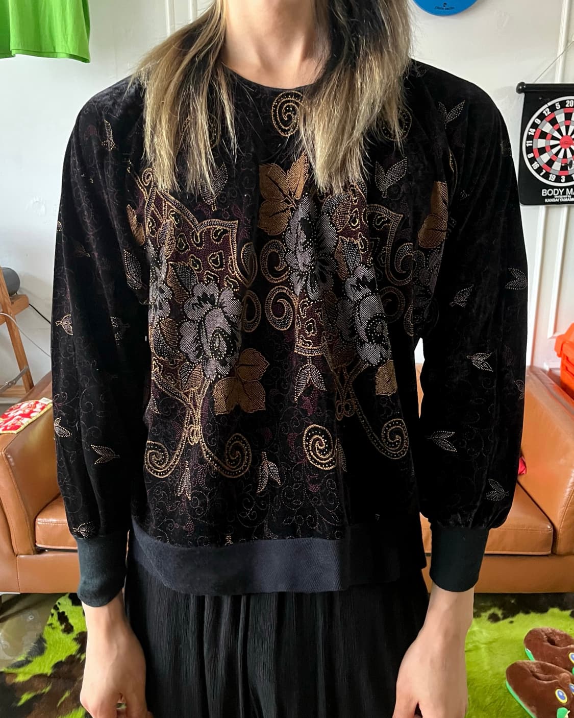 Jpn Vintage Dolman Sleeve Velour Top 상품이미지2