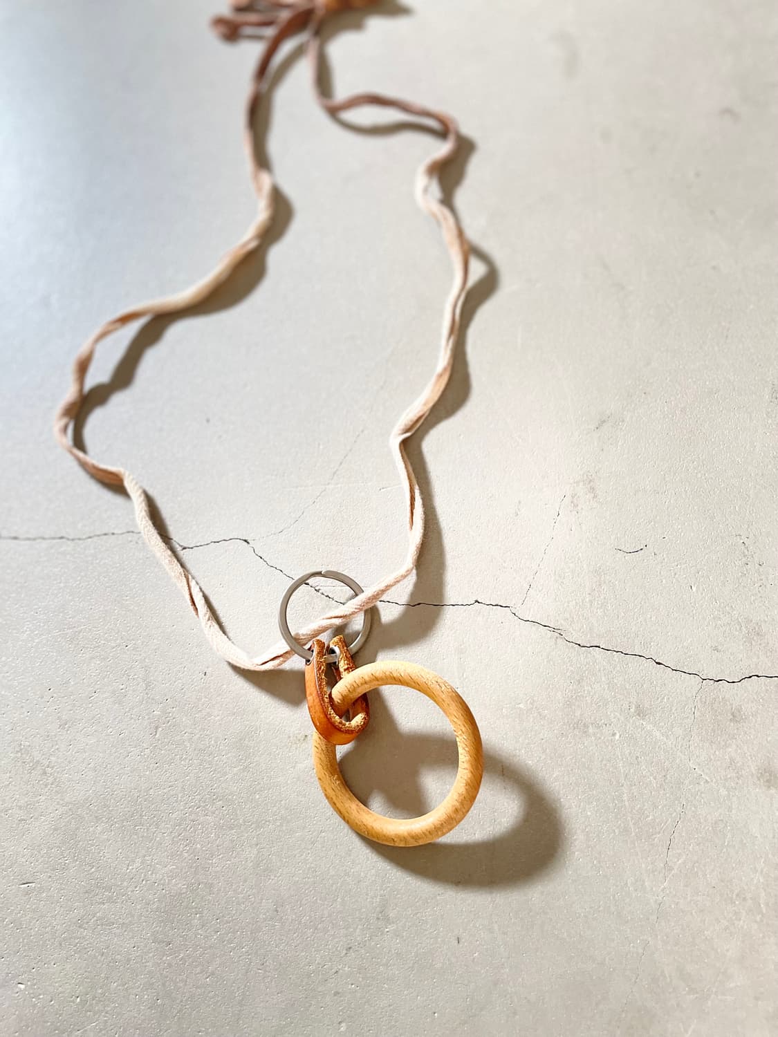 Japanese Vintage Wood Ring Necklace 상품이미지1
