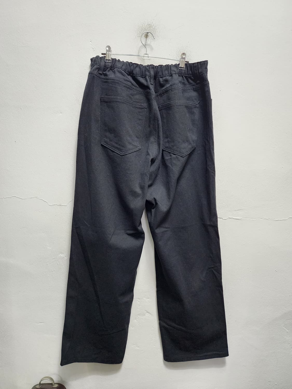(새상품) DUDE 검정색 YKK 와이드 흑청 팬츠 XL 상품이미지2