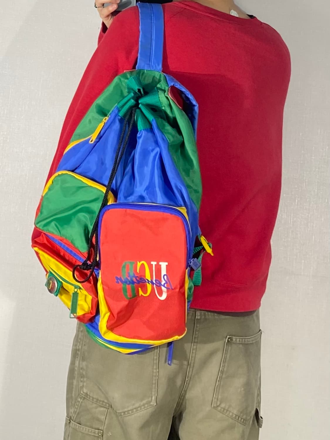 [39*48] 90s Benetton 베네통 나일론 멀티포켓 백팩 상품이미지8