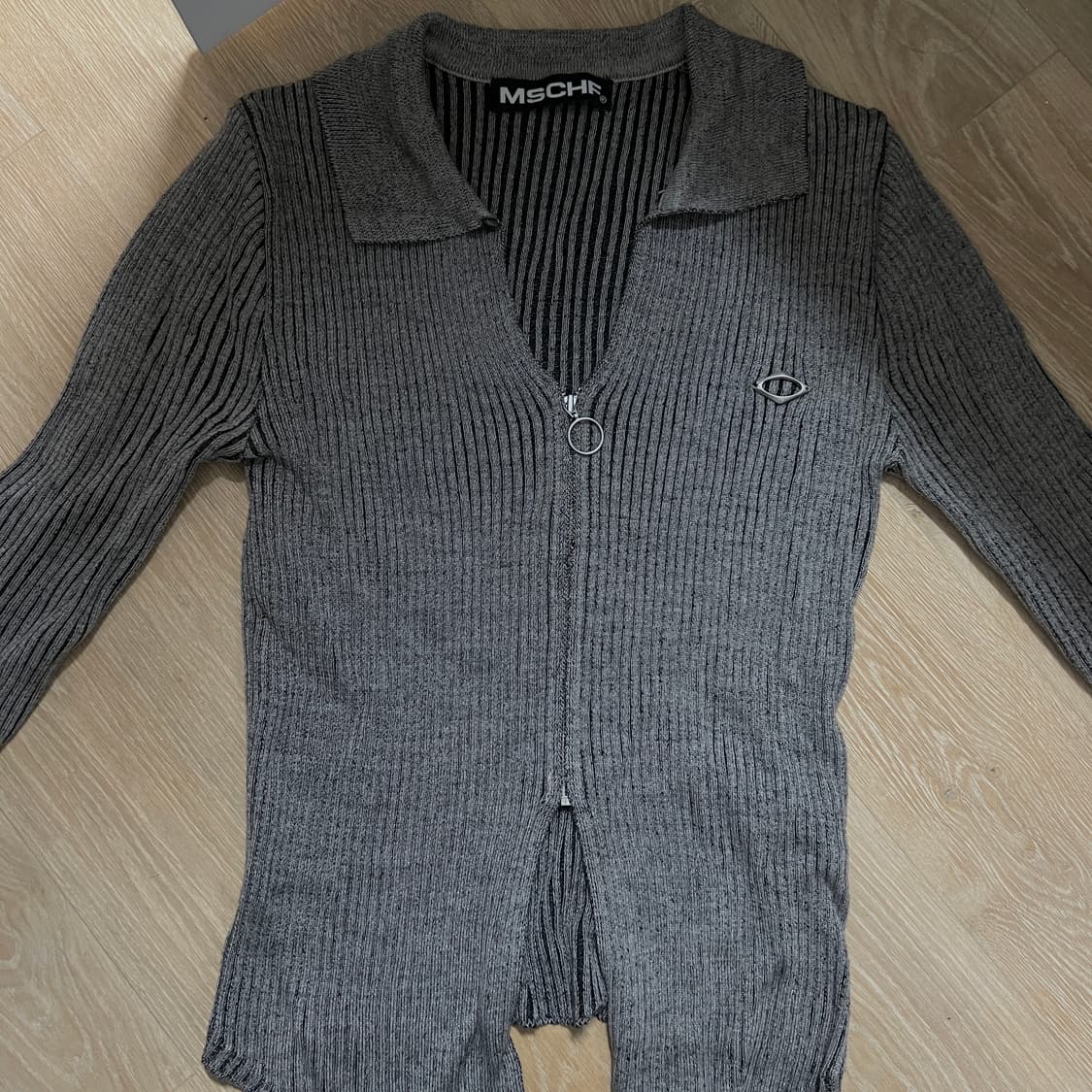 미스치프 투톤 니티드 셔츠 블랙 베이지 m  상품이미지2