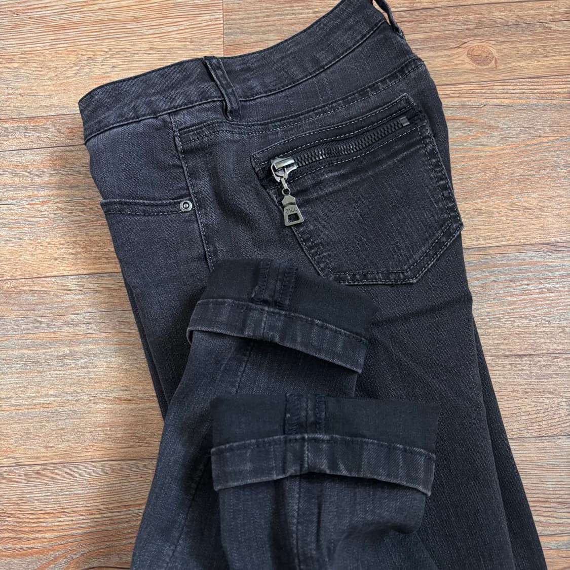 질스튜어트 26 차콜 스키니진 스판 데님 지퍼 페이딩 변색 상품이미지2