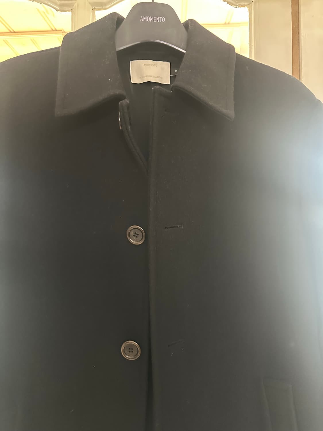 아모멘토 24fw 롱코트 블랙 SINGLE BREASTED LONG CO 상품이미지3