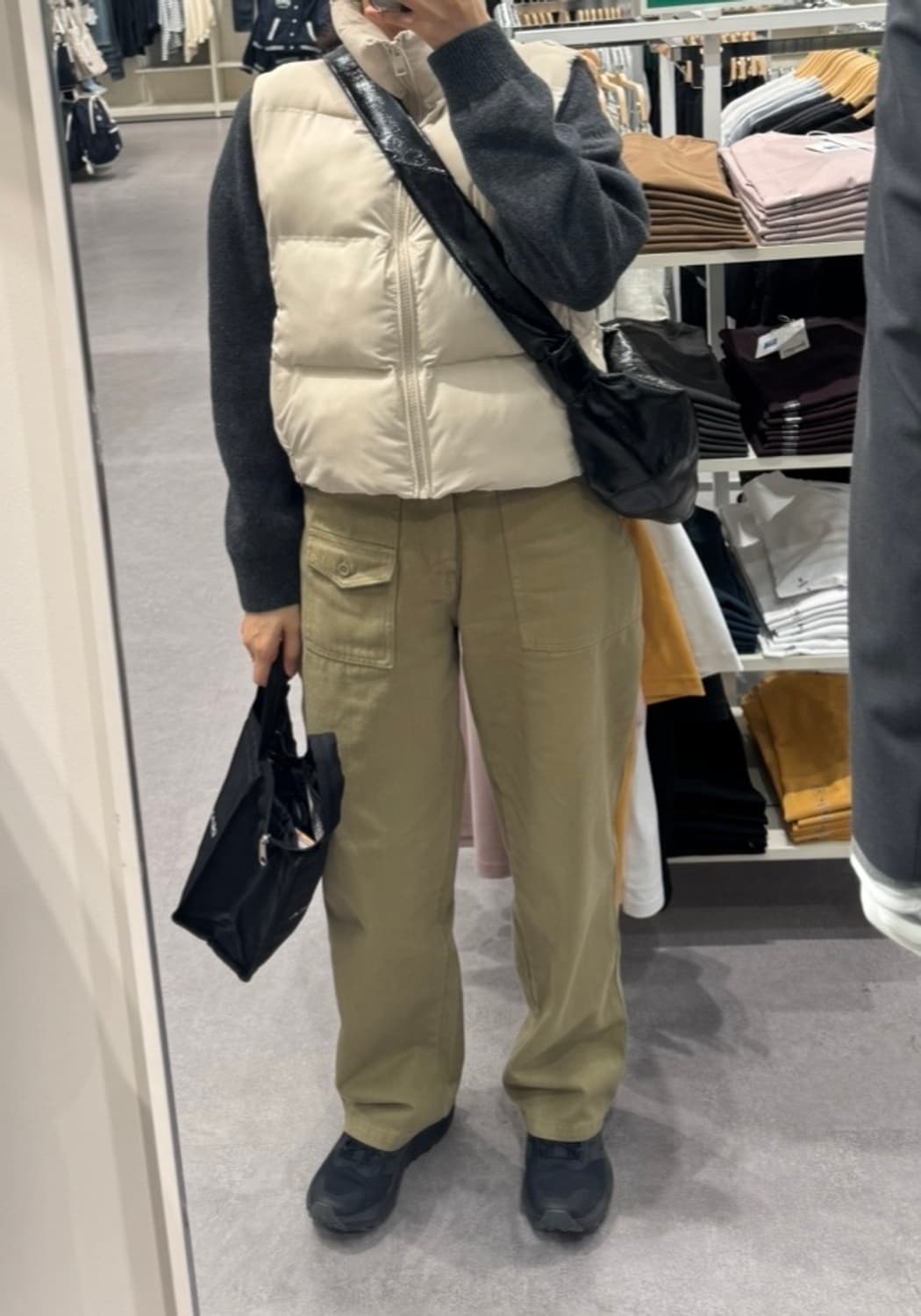 자라 여성 패딩조끼 아이보리m 상품이미지6