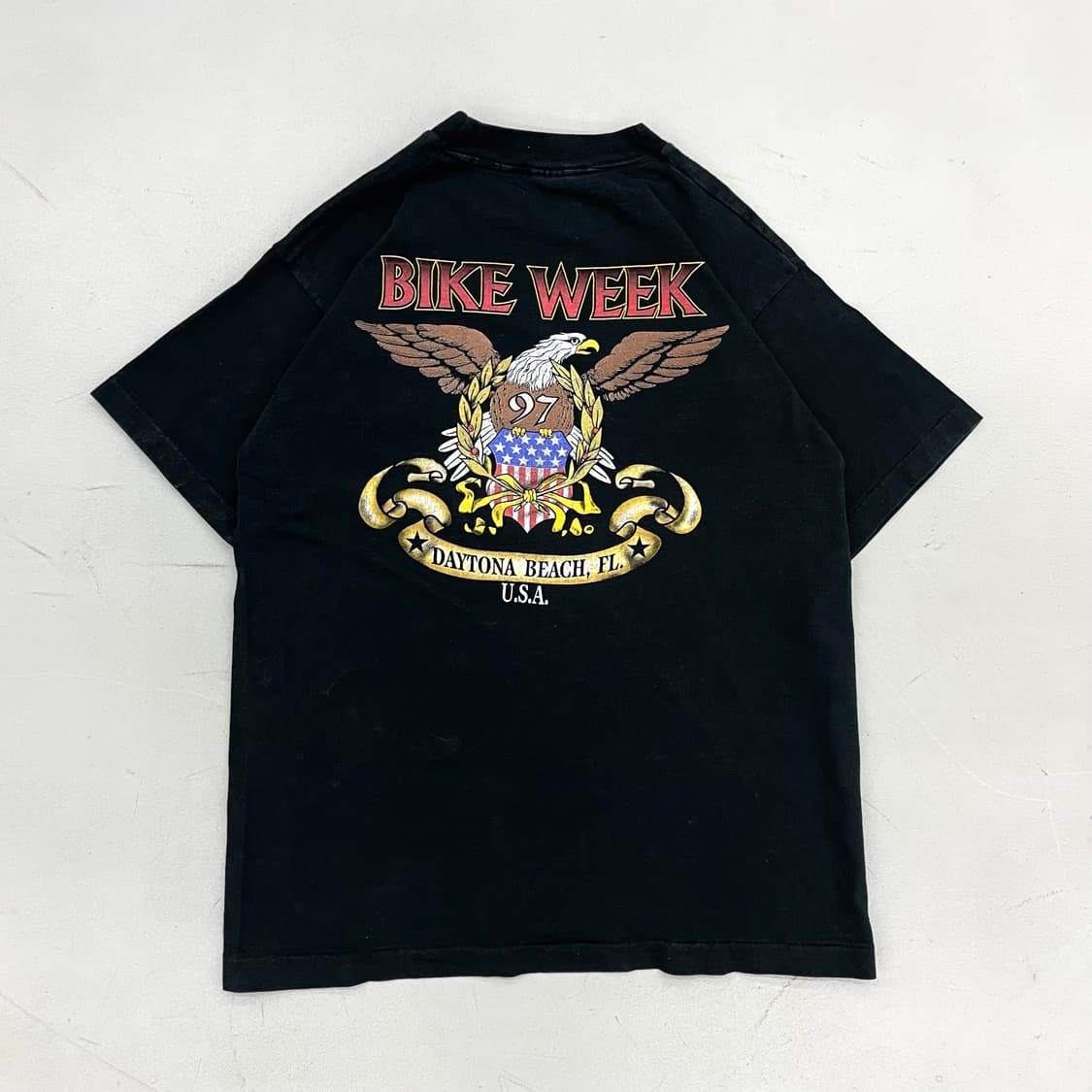 90s 싱글스티치 스컬 멀티 해골 바이크 빈티지 반팔 티셔츠 블랙 상품이미지3