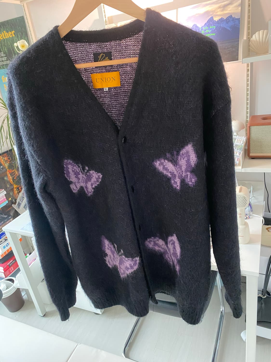 니들스X유니온 빠삐용 모헤어 가디건 xl 판매합니다 상품이미지1