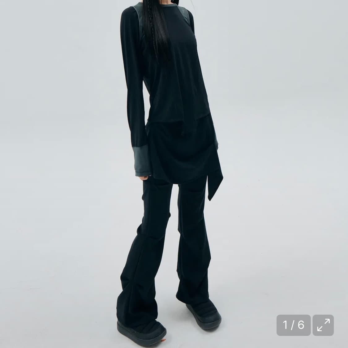 Wrap Over Tuck Pants / Black 상품이미지1