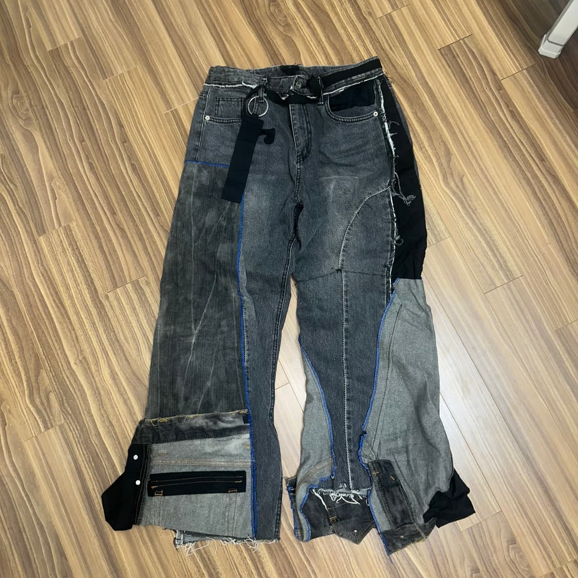 패치워크 데님 와이드 팬츠 상품이미지1