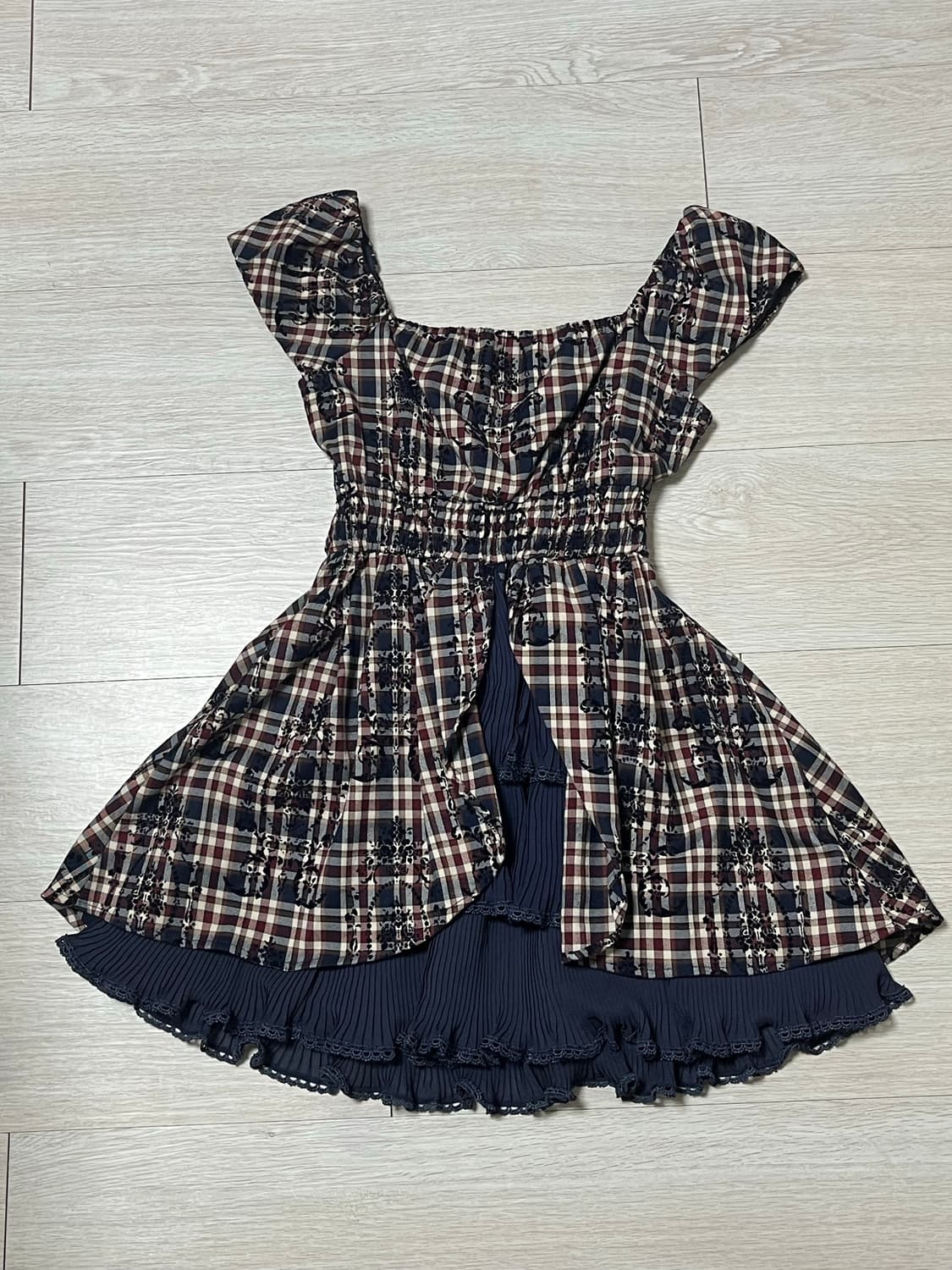 로리히메갸루 체크 프릴 원피스🎀 상품이미지3