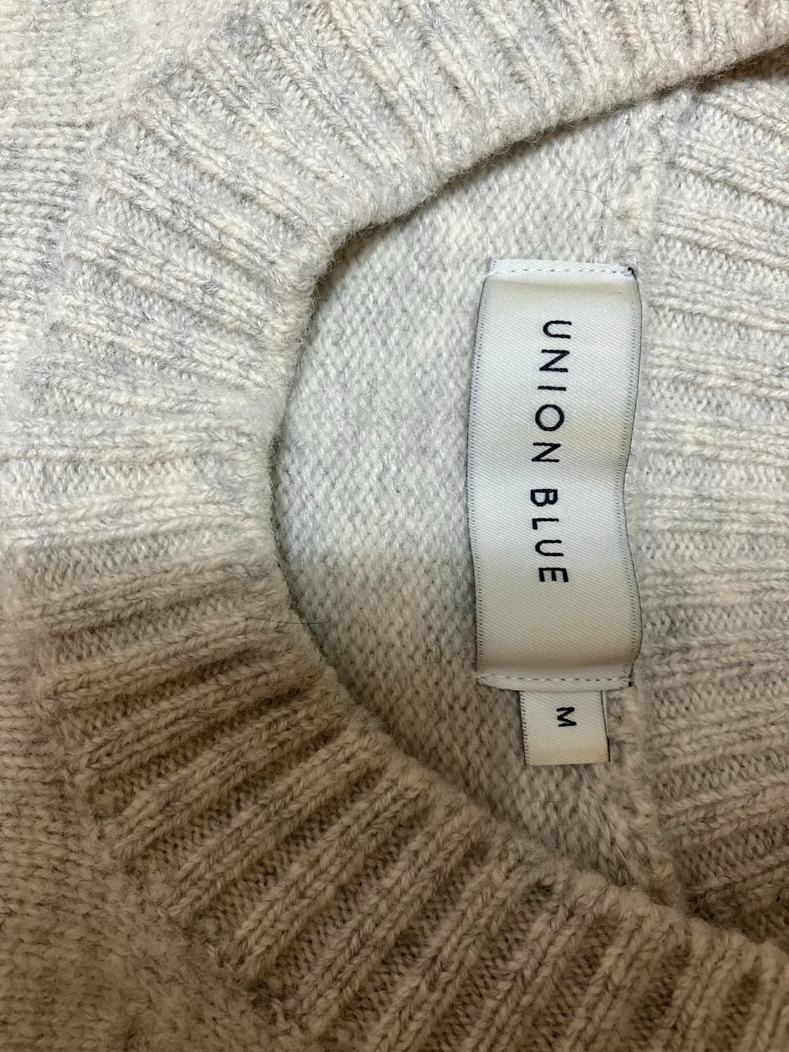 유니온블루 V2 캐시미어 울 크루 넥 니트 클라우드 M 상품이미지4