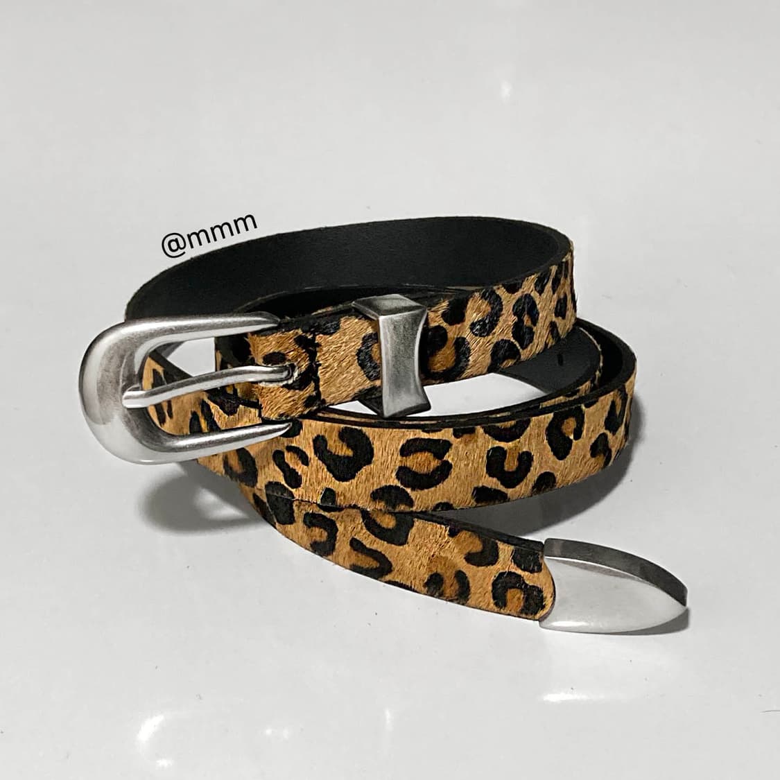 [송치털] 호피 레오파드 웨스턴 벨트 상품이미지1