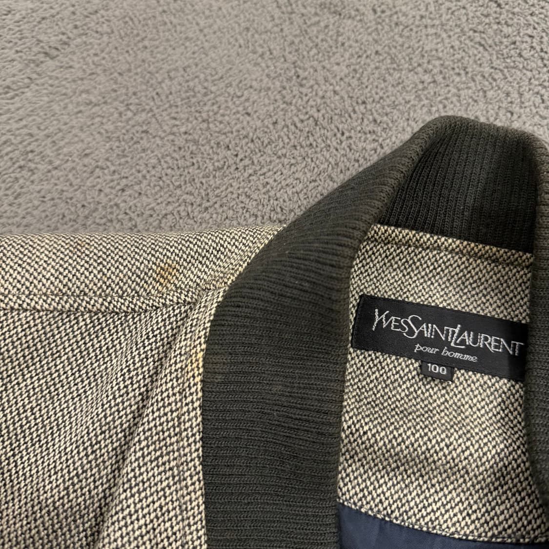 [정품/100] YSL 입생로랑 체크 헤링본 바시티 자켓 상품이미지4