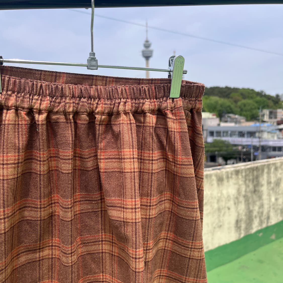 BROWNY Standard Plaid A-Line Long skirt 상품이미지2