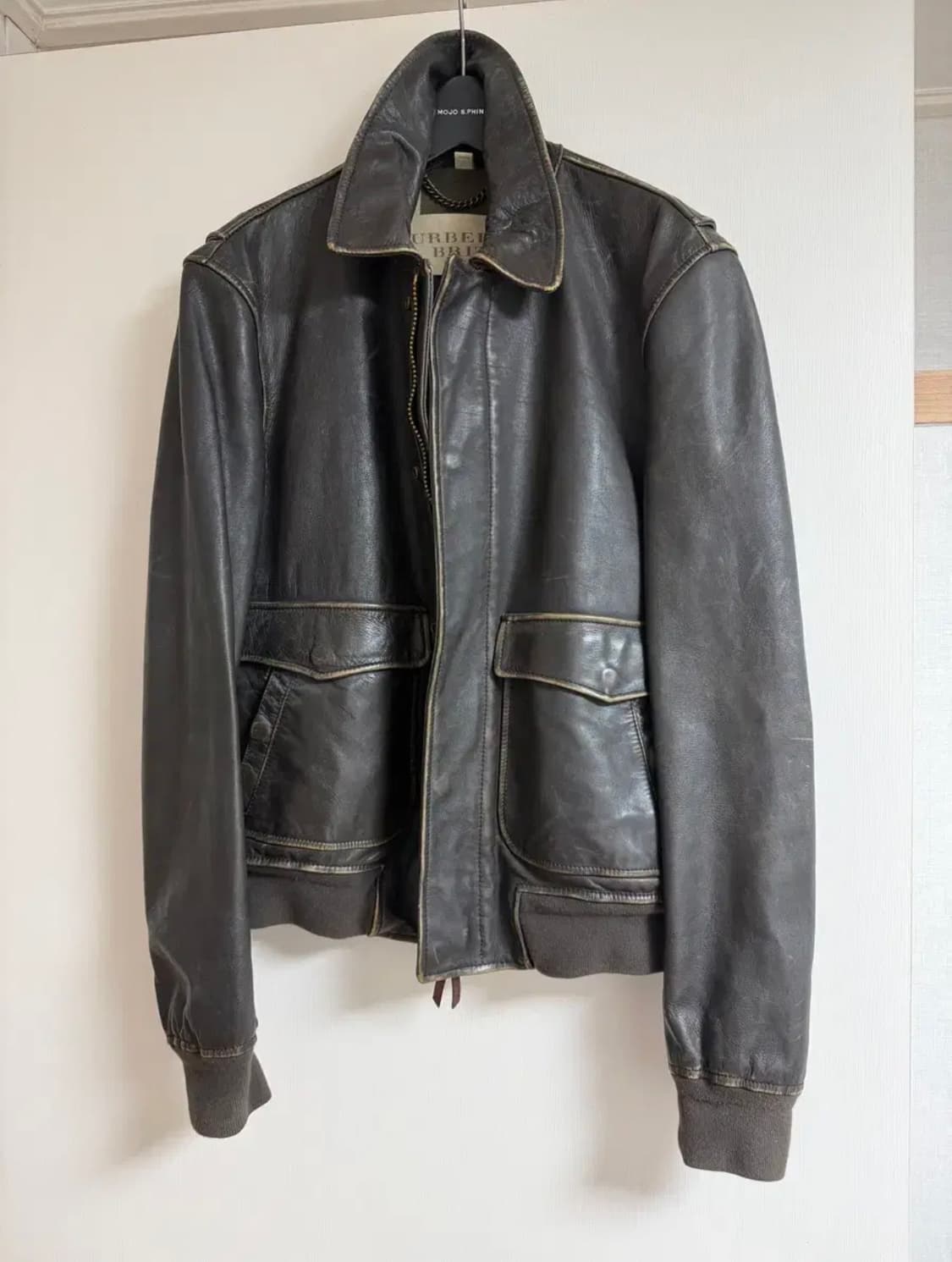 버버리 빈티지 A2 레더 브라운 상품이미지1