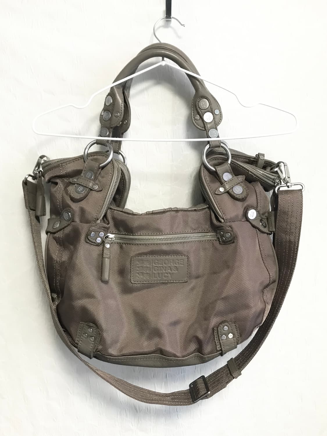 빈티지 george gina & lucy 조지지나앤루시 투웨이 백베이지 상품이미지6