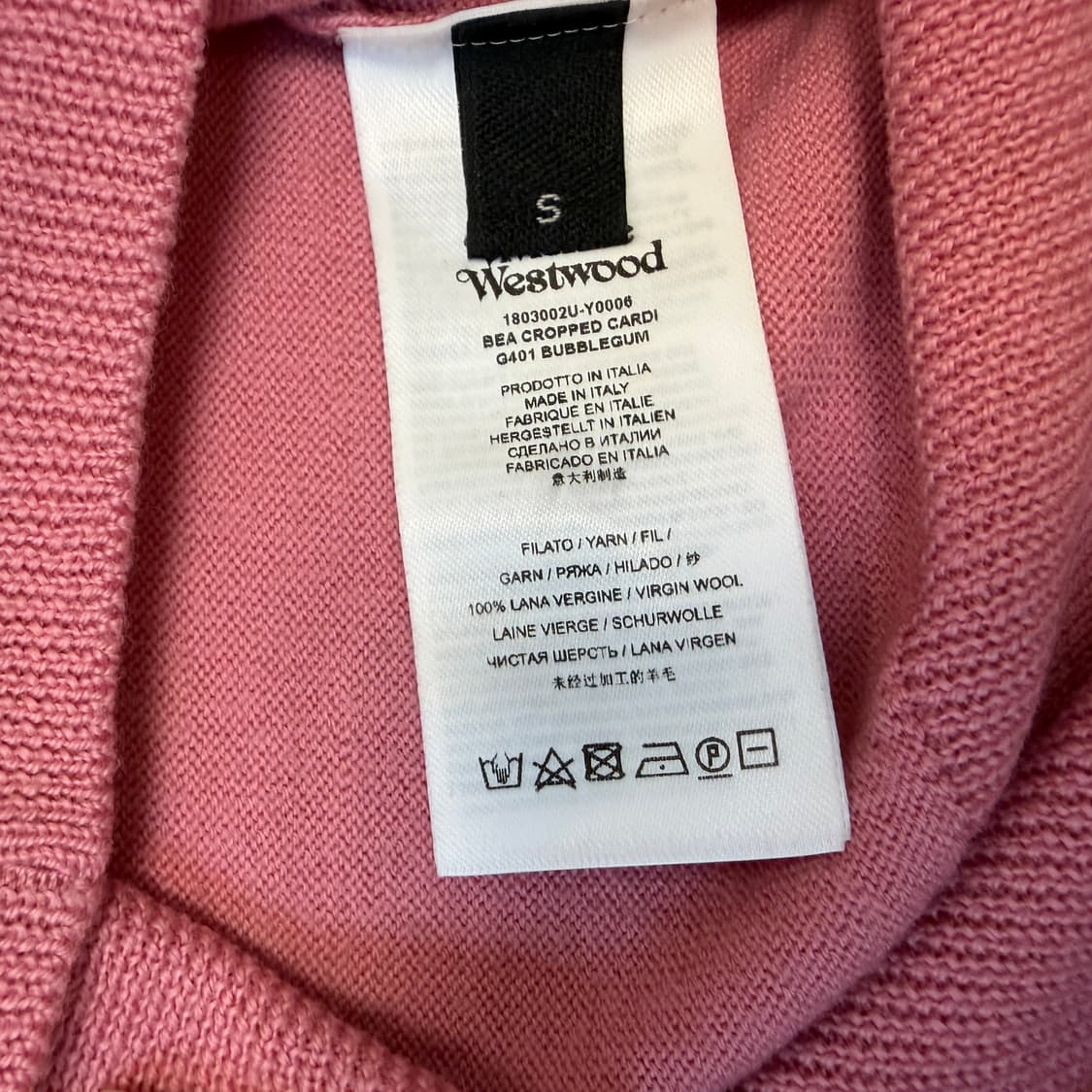 비비안웨스트우드 베아 크롭 가디건 핑크 상품이미지4