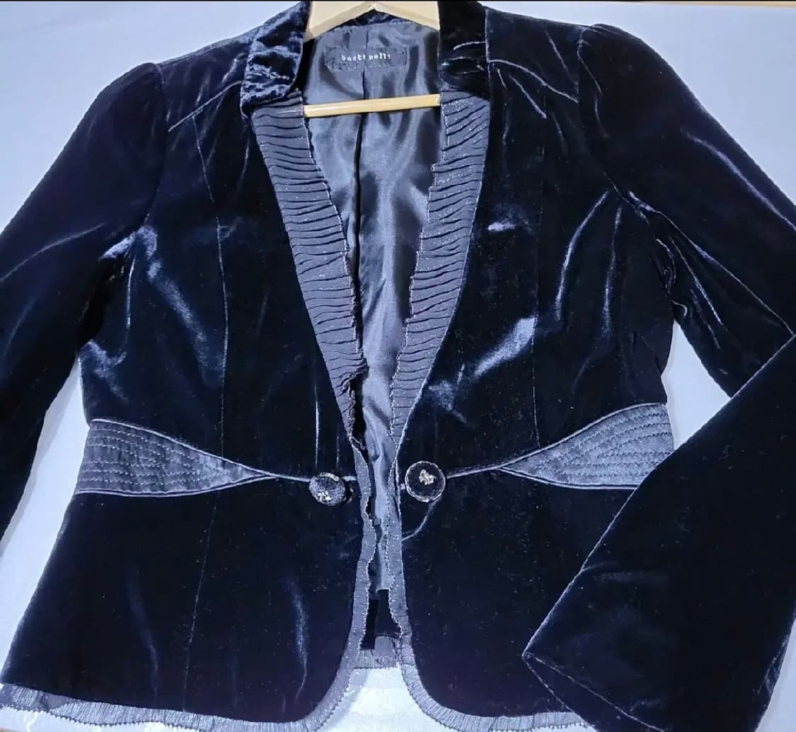 베스띠벨리 벨벳 레이스 블라우스 자켓  정장 치마 하객룩등 코디 상품이미지1