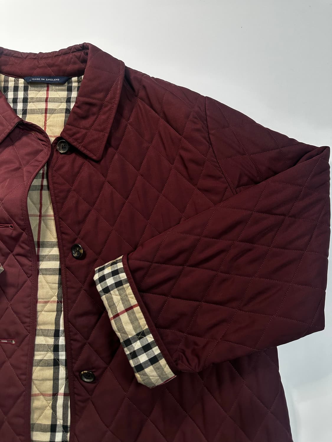 버버리 퀄팅 자켓 버건디 상품이미지3
