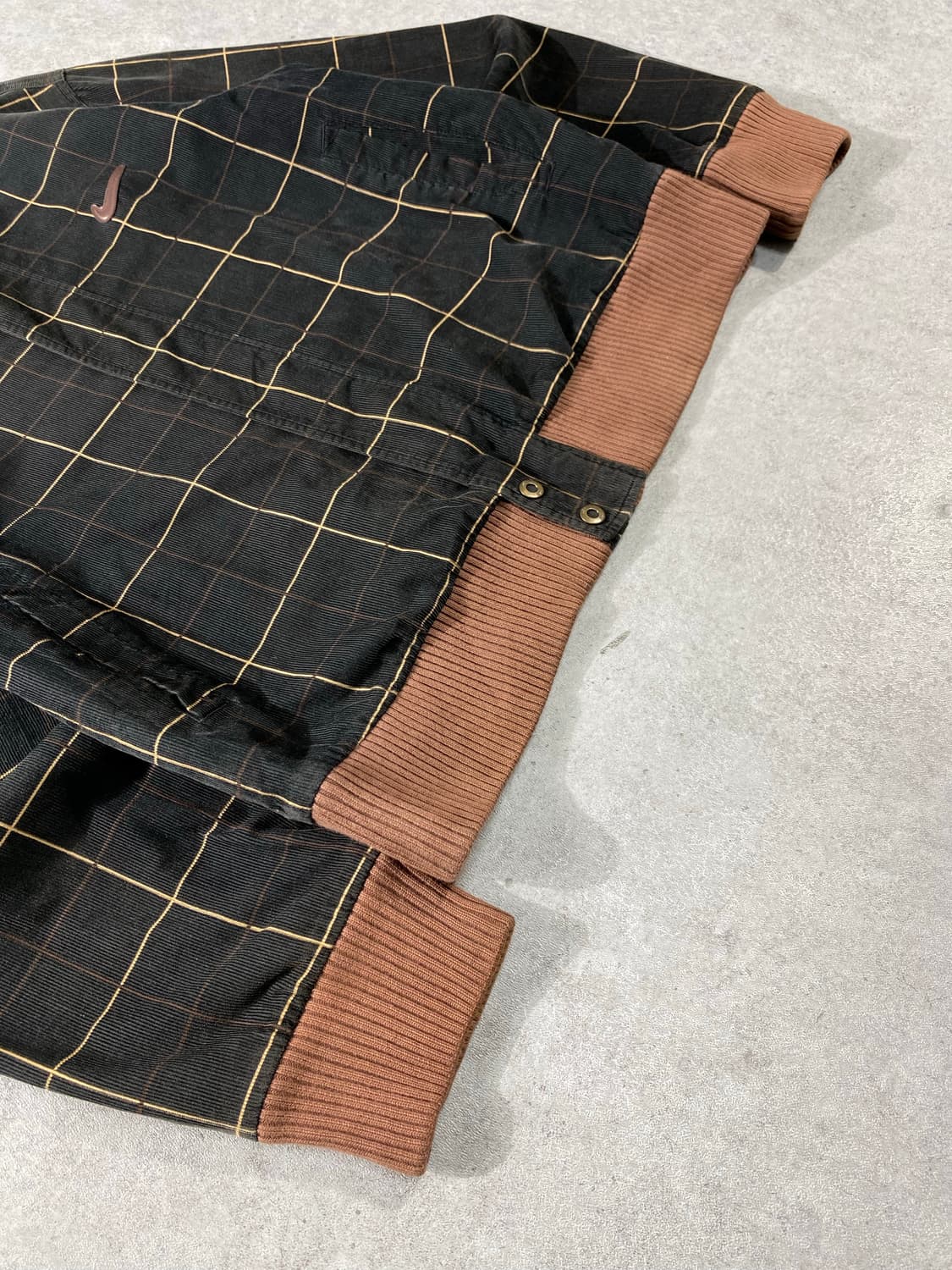 [L] 레어 00s Nike 브라운 스우시 코듀로이 체크 자켓 상품이미지3