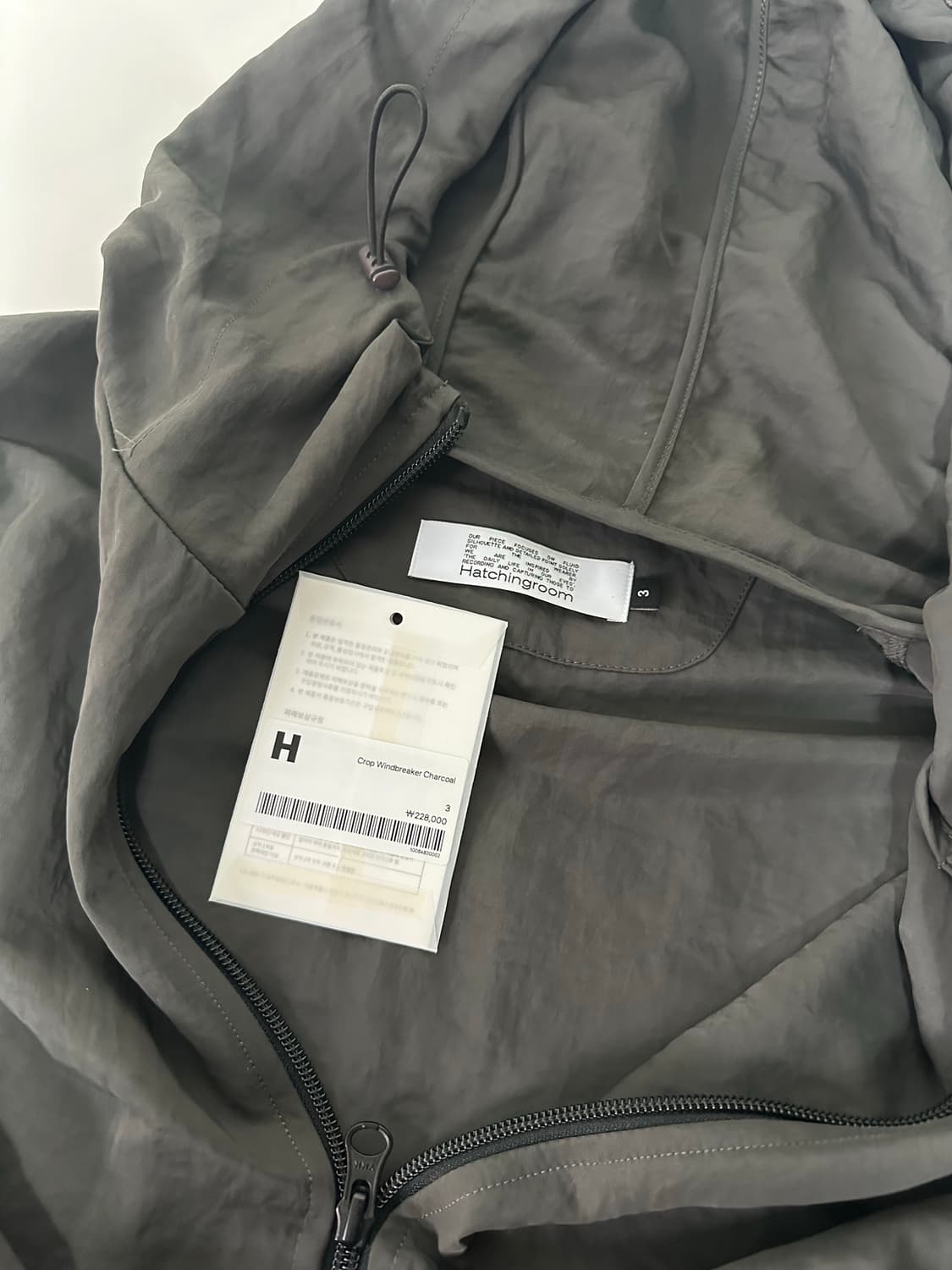 (3) 해칭룸 crop Windbreaker charcoal 상품이미지4