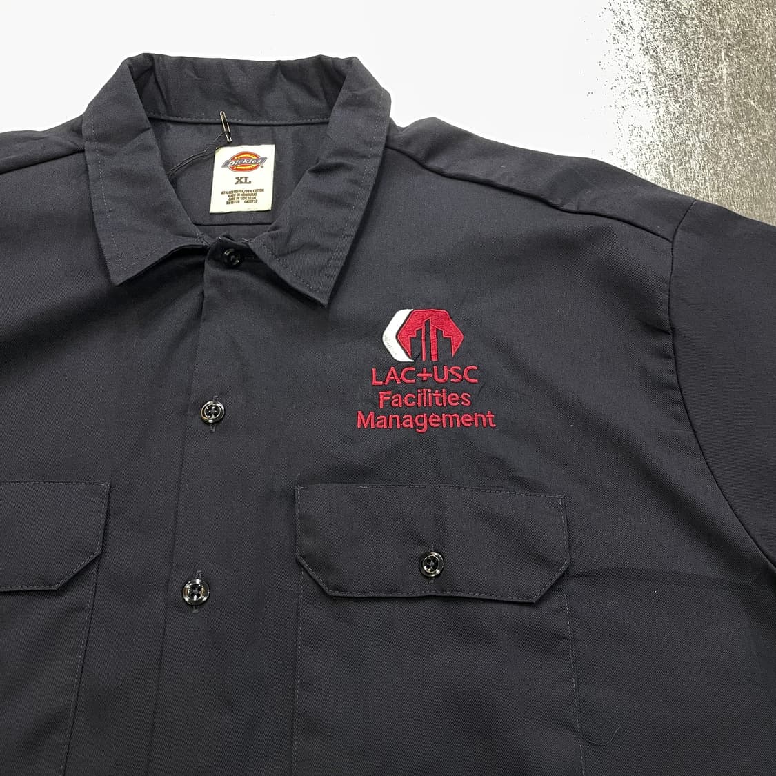 (XL) Dickies 디키즈 반팔 워크 셔츠 패치 네이비 상품이미지5