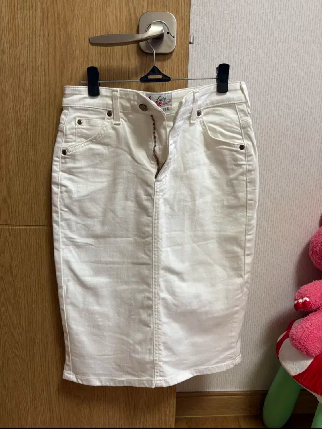 빈티지 lee 화이트 미디스커트 상품이미지2