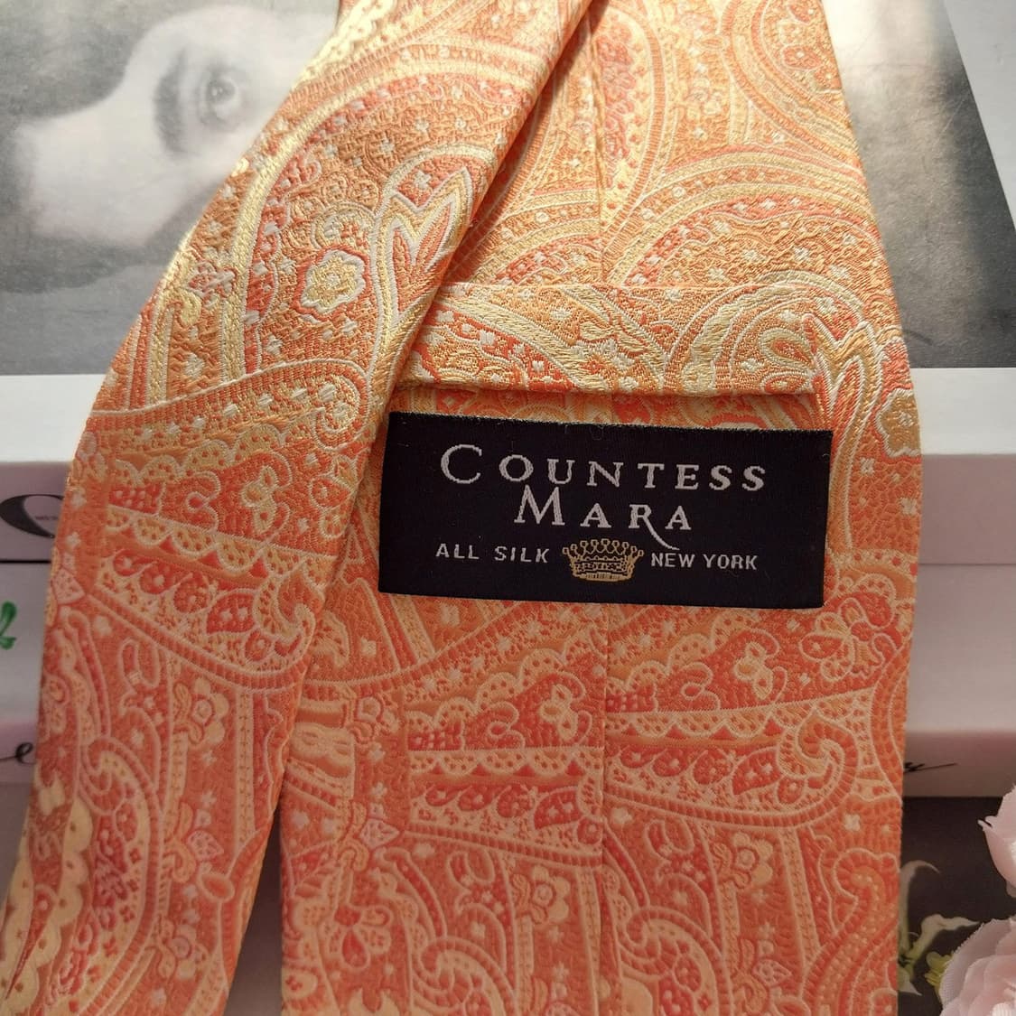 카운테스마라 실크 오렌지 페이즐리 넥타이 9.6cm A+등급 K1336
 상품이미지6