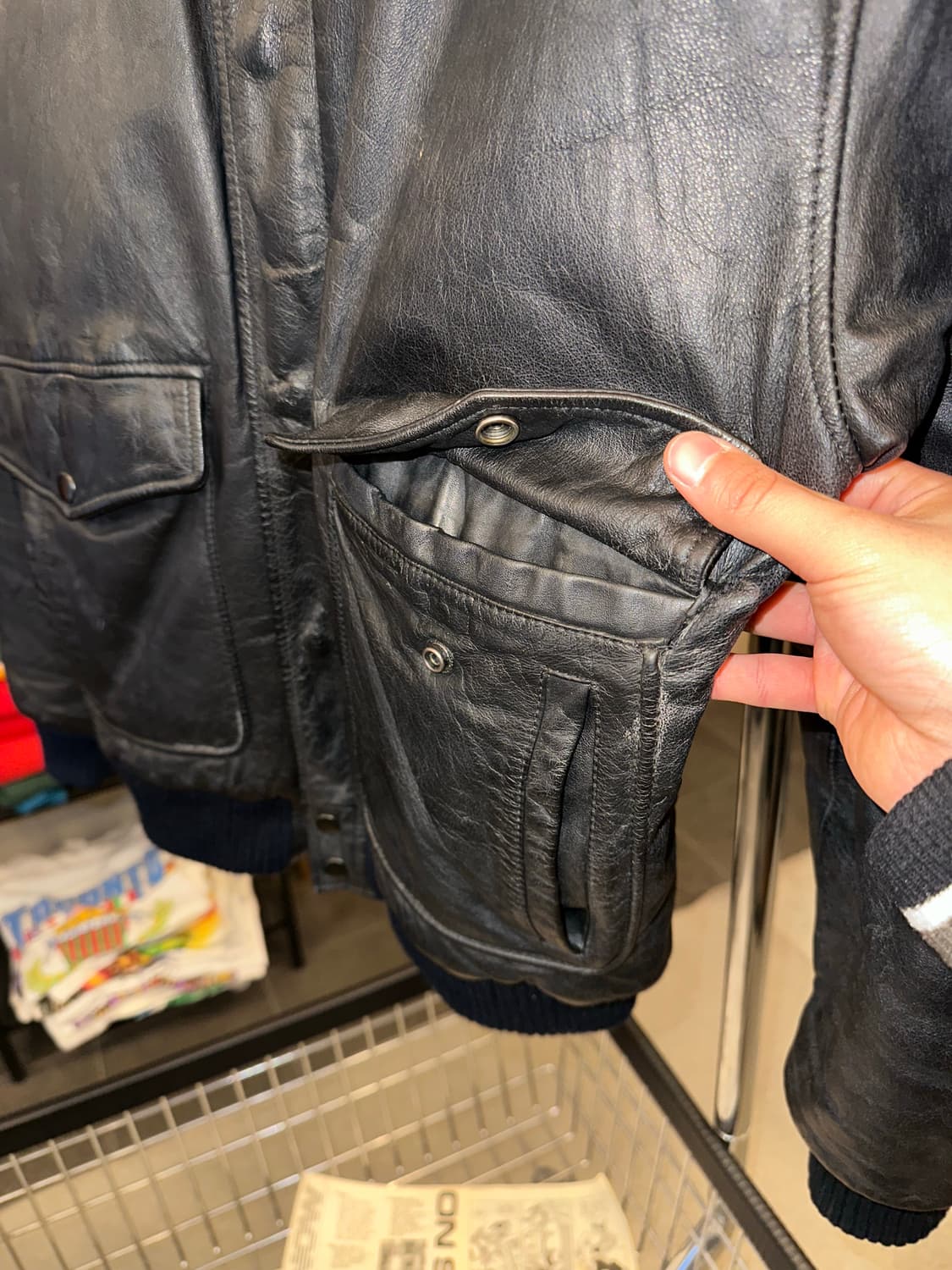 90’s Japanese cow-leather A-2 bomber 상품이미지8